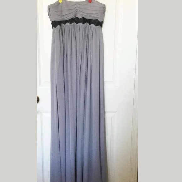 NWT BCBGENERATION Long dress Gray Ruffle Gown 6 - Picture 5 of 7